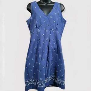 Vintage 90s Crazy Horse Western Sheath Dress Sz 10 Blue Bandana Cowgirl Country